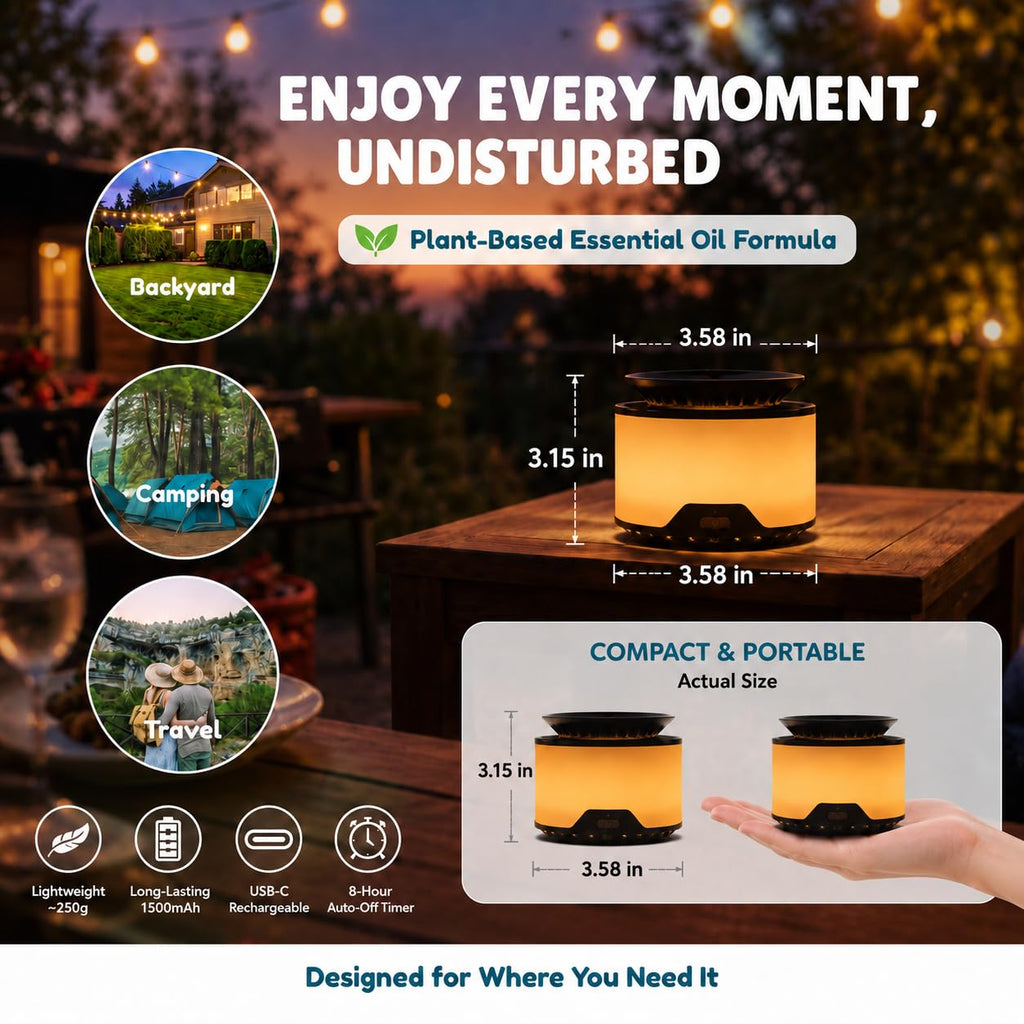 Rechargeable Mosquito Repeller 2 Pack with Citronella Geraniol Peppermint Refills J1016