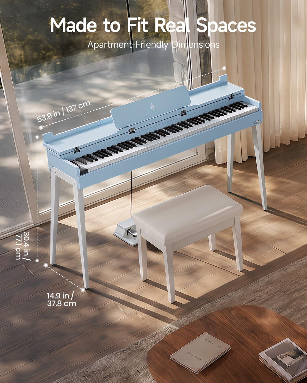 88 Key Weighted Digital Piano with Graded Hammer Action K859