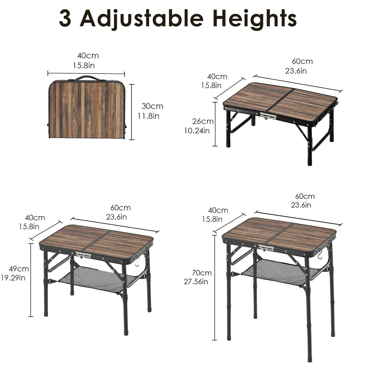 Folding Adjustable Height TV Tray Table R373568