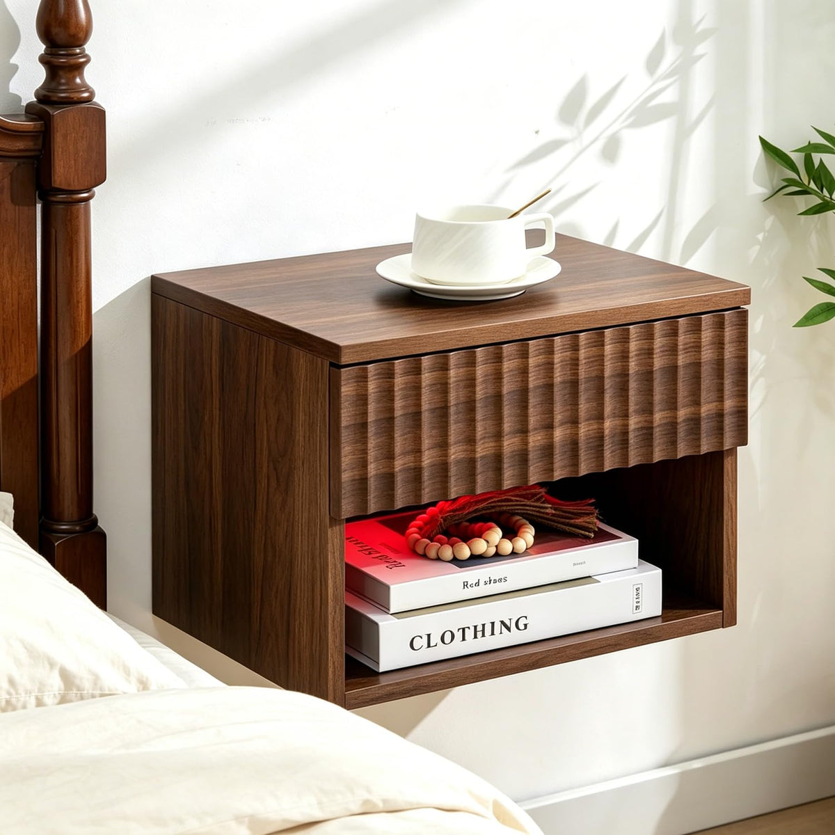 Wall Mounted Floating Nightstand Set of 2 with Drawer P525