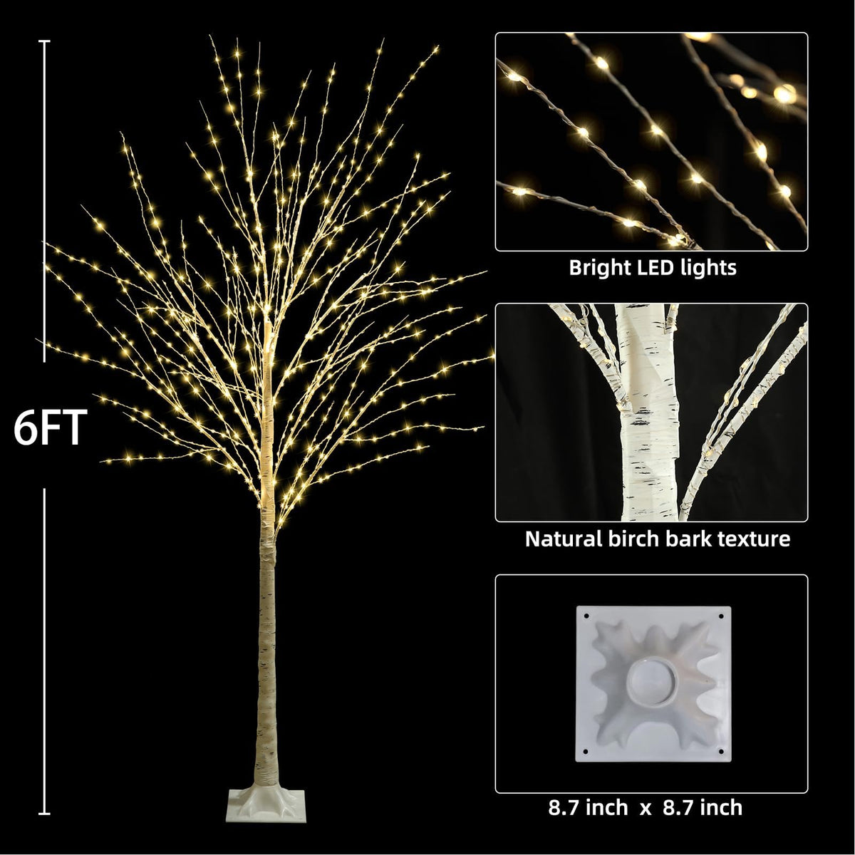 6FT Lighted Birch Tree I1716