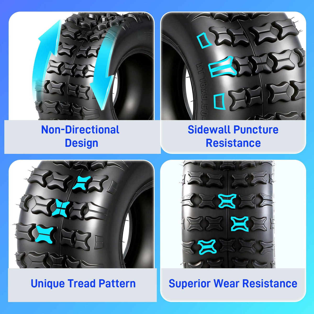 18x9.5-8 All-Terrain ATV/UTV Tires Set of 2 O54921