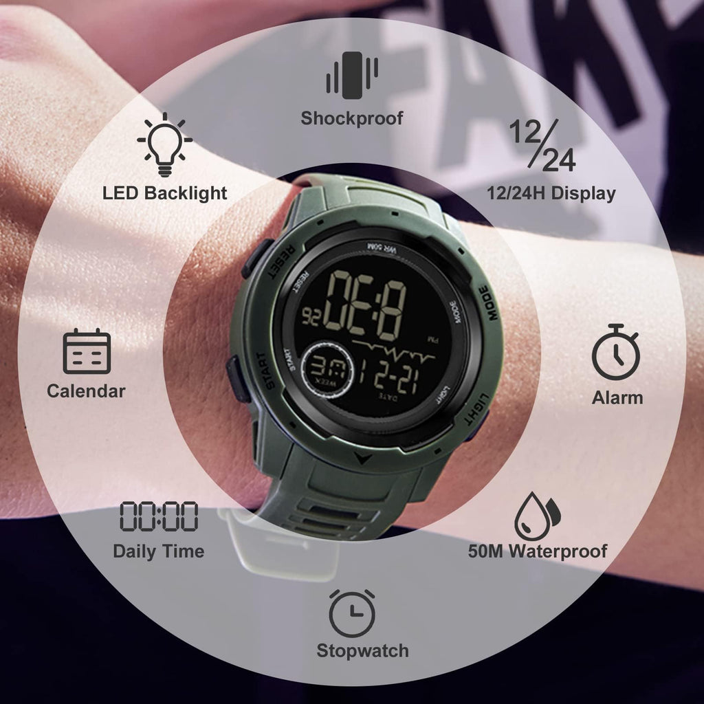 Men's Digital Waterproof Sports Watch Q60265