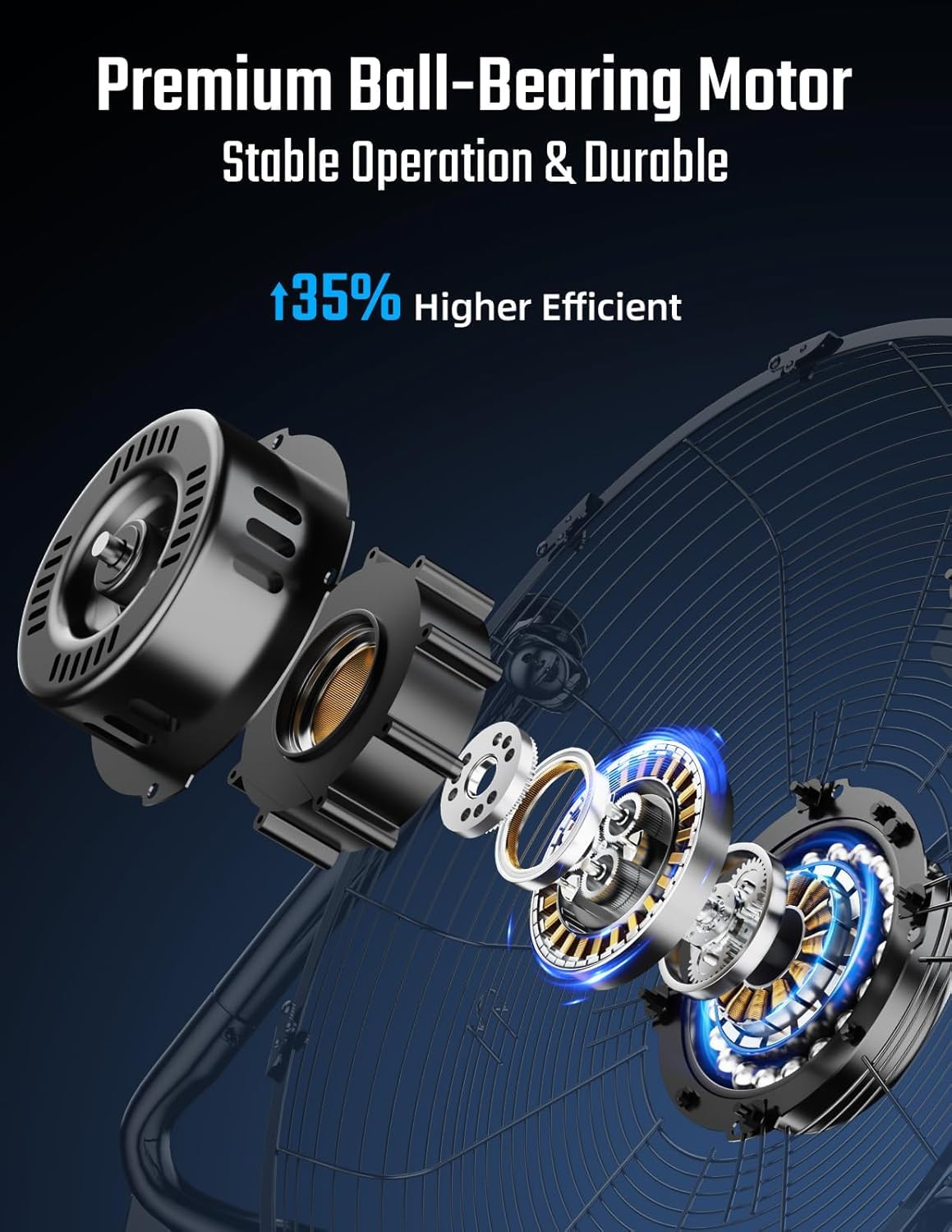 12 Inch 3-Speed Oscillating Metal Floor Fan S9018