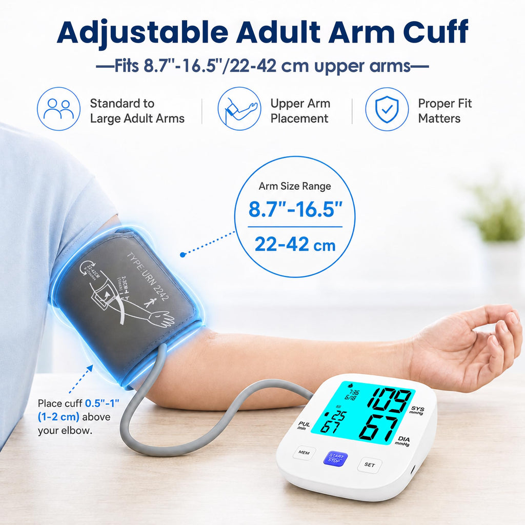 Upper Arm Blood Pressure Monitor with 8.7"-16.5" Cuff V392
