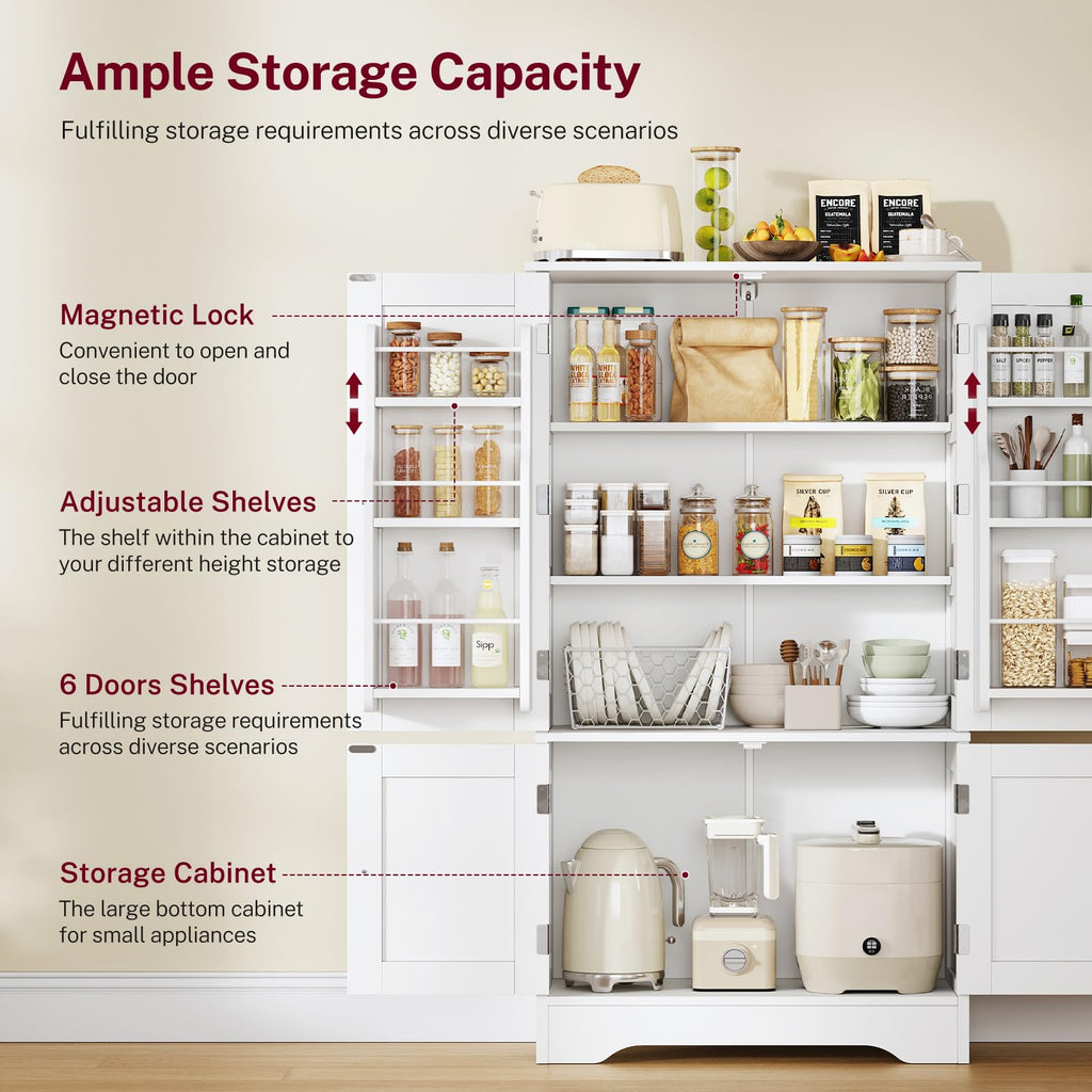 43”H Pantry Cabinet with 4 Doors Y502429