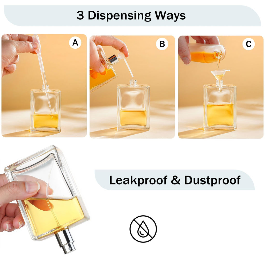 2 Pack 100ml Refillable Glass Spray Bottles Z6603