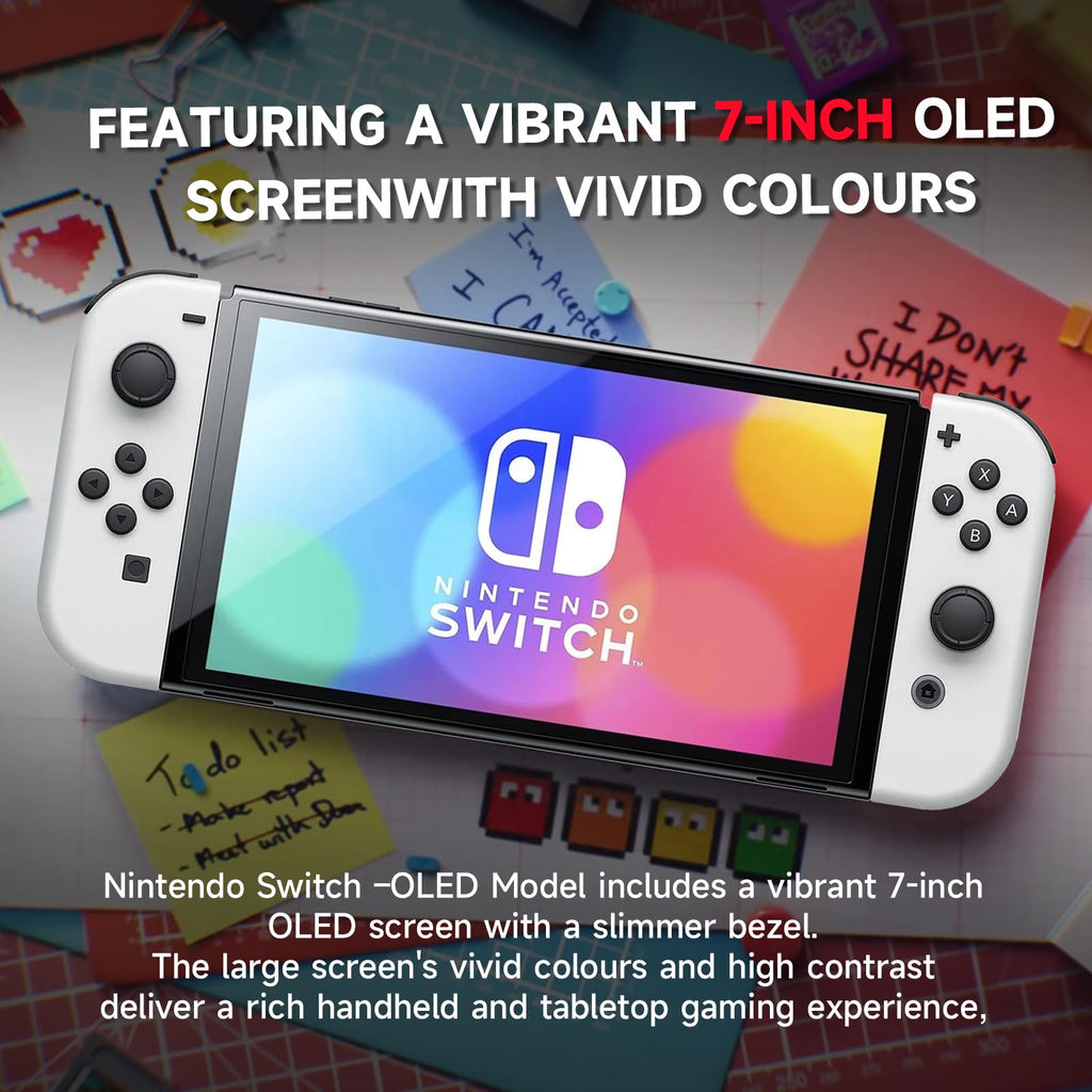 Nintendo Switch OLED Model with White Joy-Con and 32GB Micro SD Card C341440