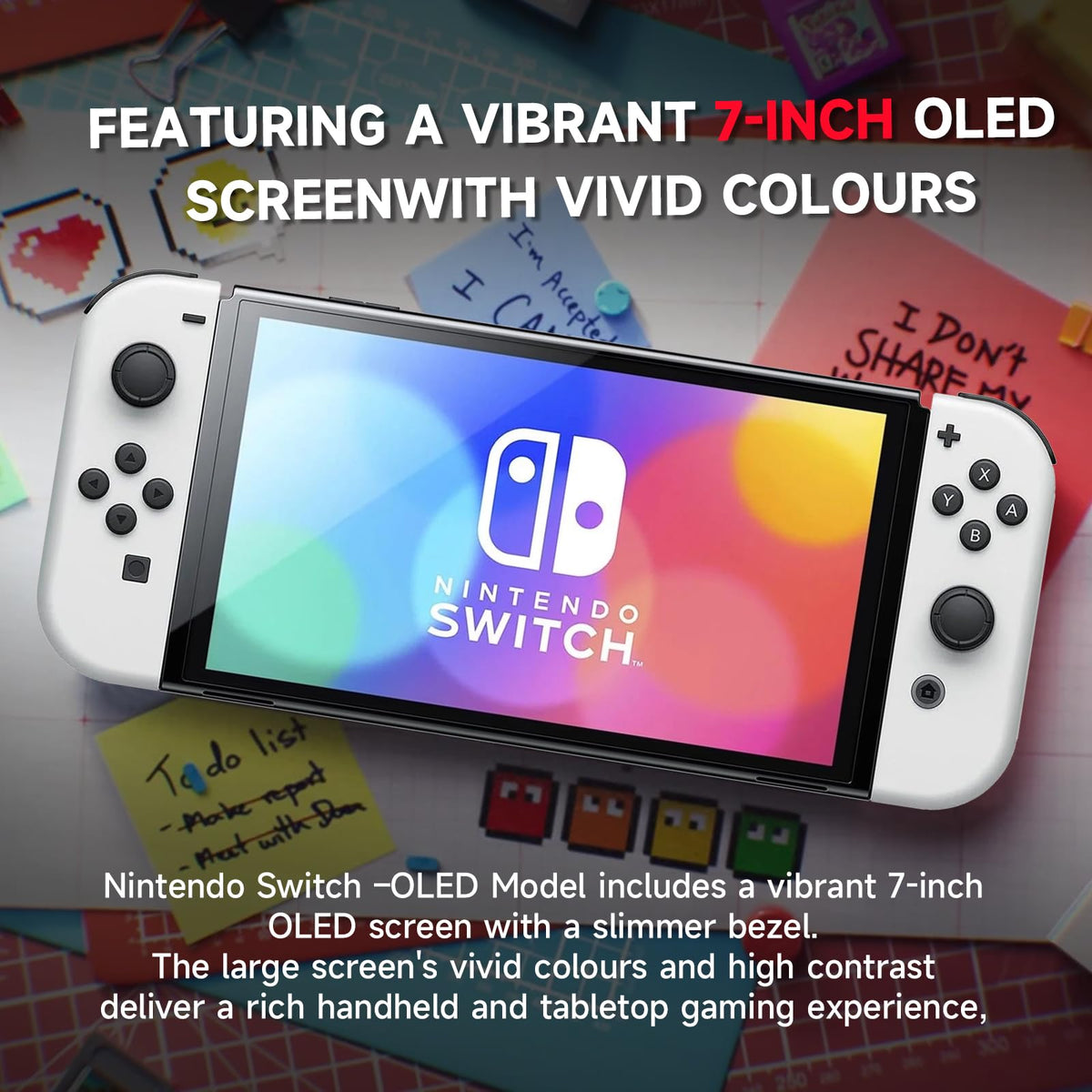 Nintendo Switch OLED Model with White Joy-Con and 32GB Micro SD Card C341440