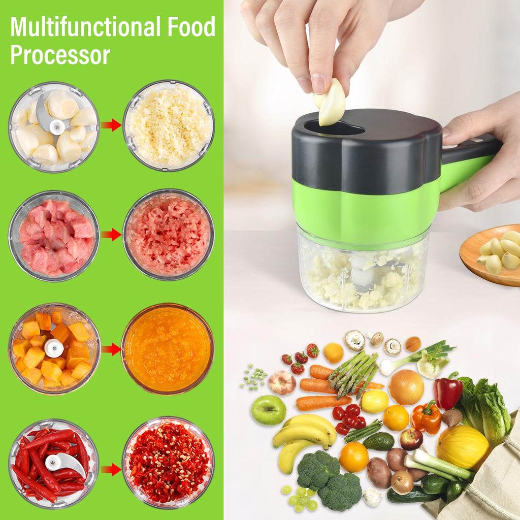 Electric Vegetable Slicer Set 4 in 1 Portable Rechargeable Wireless Food Processor O5620