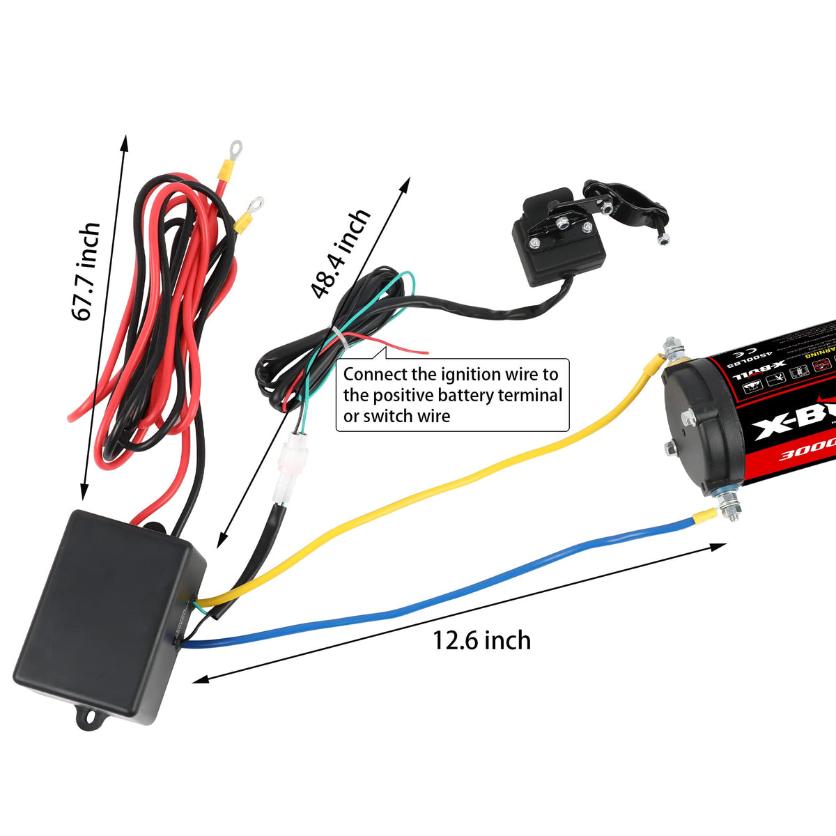 12V 3000LBS Synthetic Rope Electric Winch with Mounting Bracket R4095