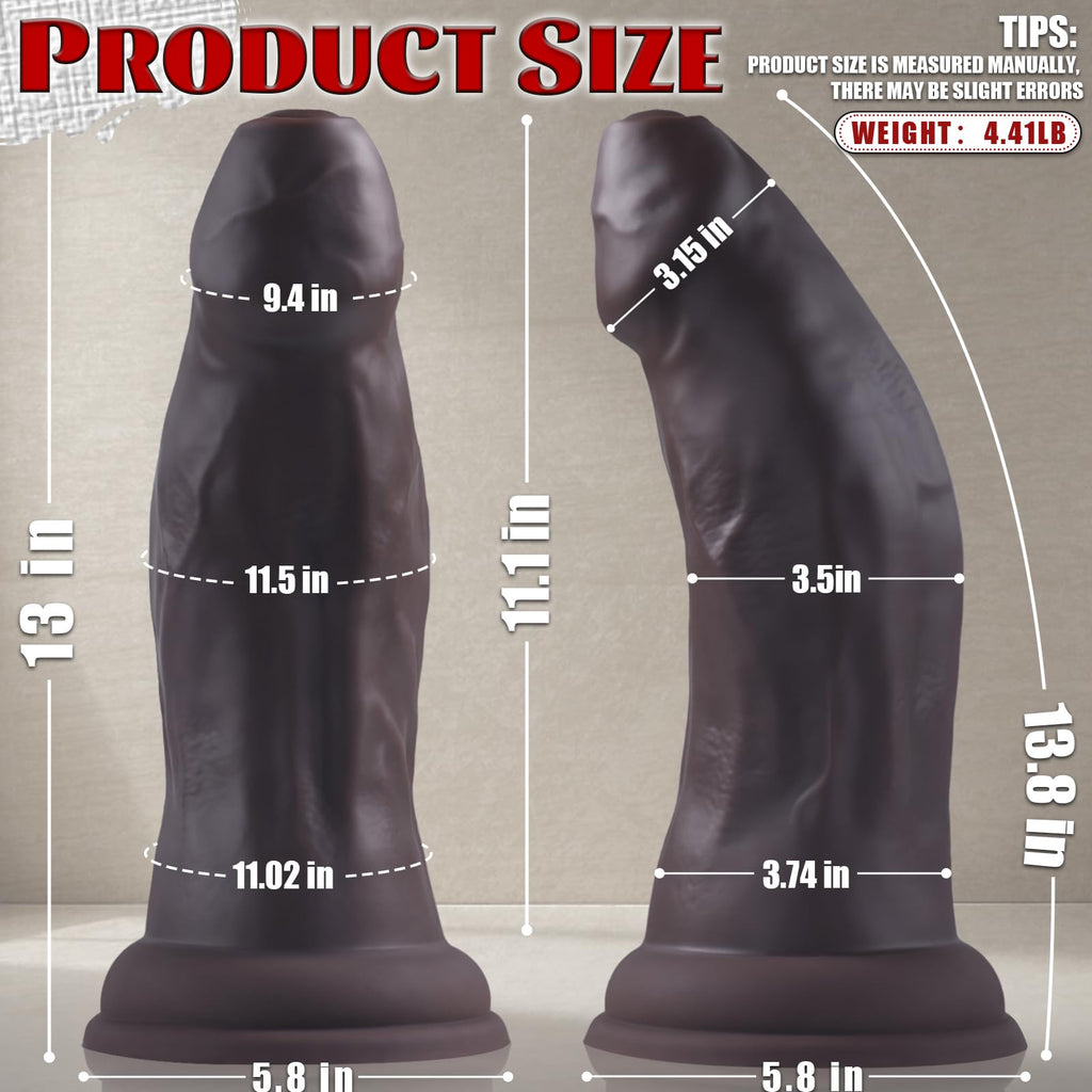 13 Inch Dual Density Silicone Dildo with Suction Cup F29394