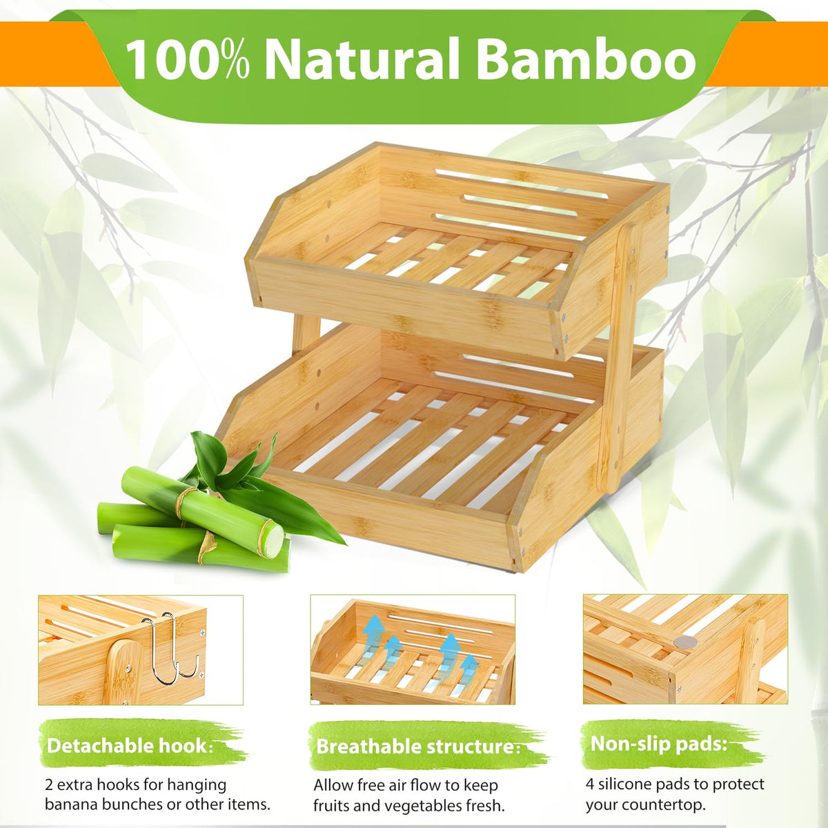 Bamboo Fruit Basket L9090