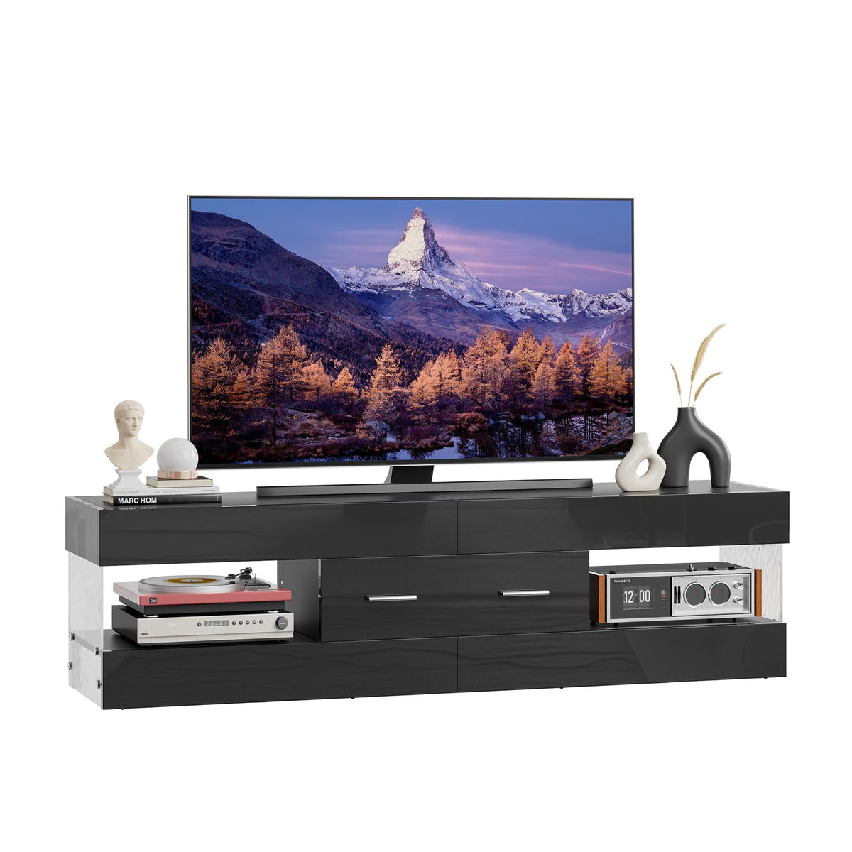 Black 60 Inch TV Stand with Drawer Q3233