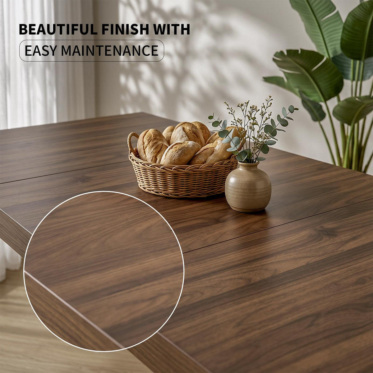 70.9" Wood Dining Table Set with 2 Benches K833