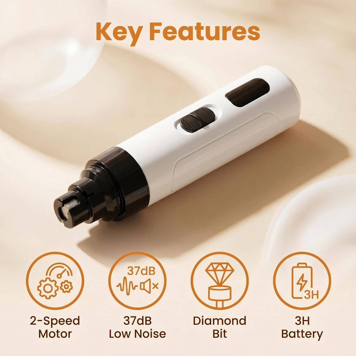 Quiet Pet Nail Grinder, 2 Replacement Heads O830655