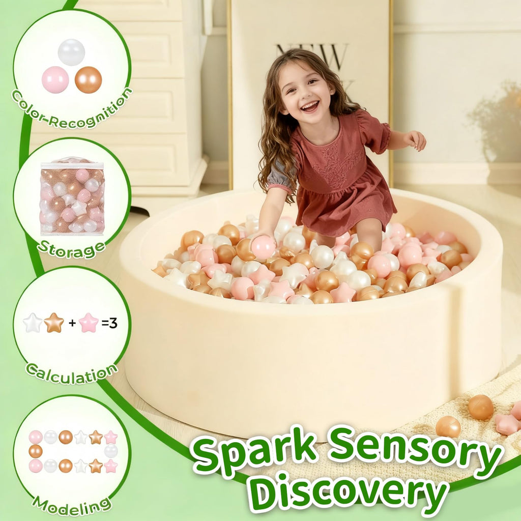 50 100 200 Count Star Ball Pit Balls Non-Toxic Plastic T279442