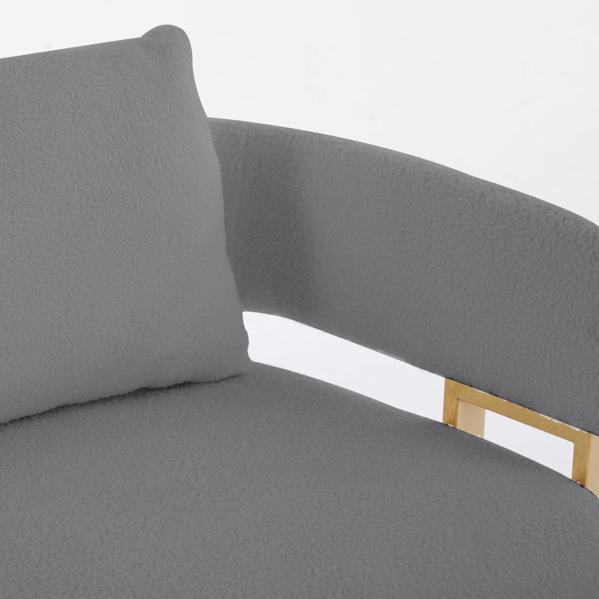 Gray Upholstered Loveseat Sofa and 2 Accent Chairs with Golden Legs M358