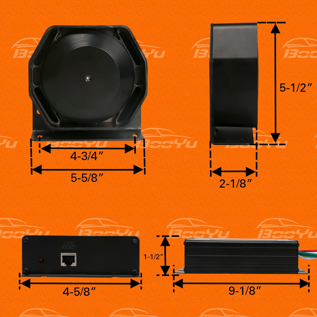12V 400W 37 Tones Warning Emergency Siren PA System L8708