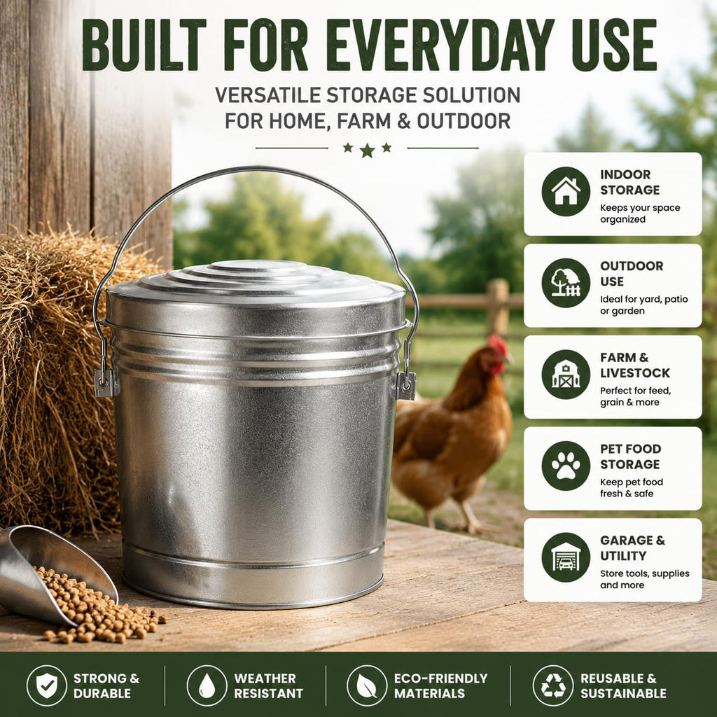 6 Gallon Metal Trash Can with Lid G833256