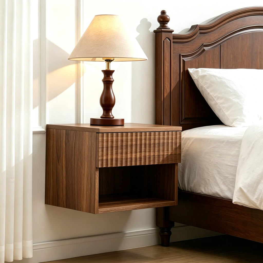 Wall Mounted Floating Nightstand Set of 2 with Drawer P525