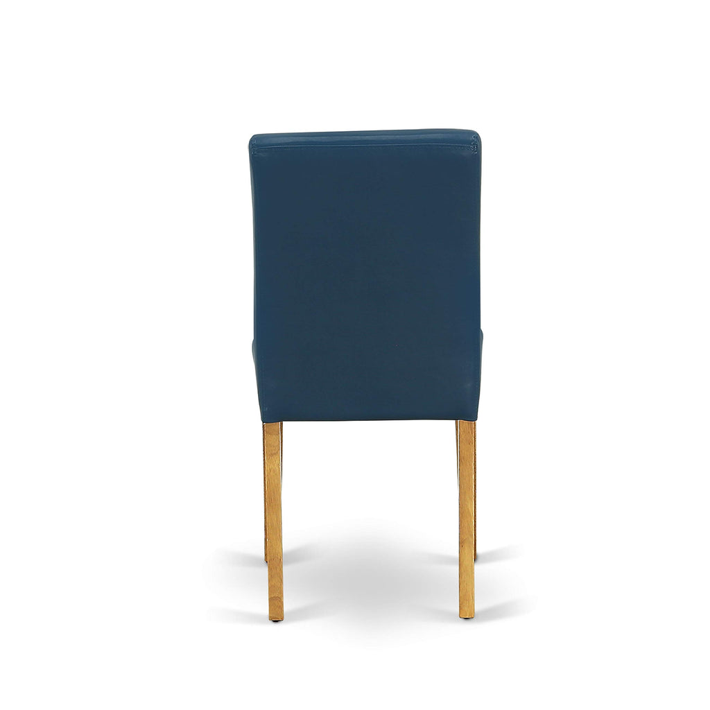 5 Piece Oak Dining Set with Dropleaf Table and 4 Blue Chairs X37311