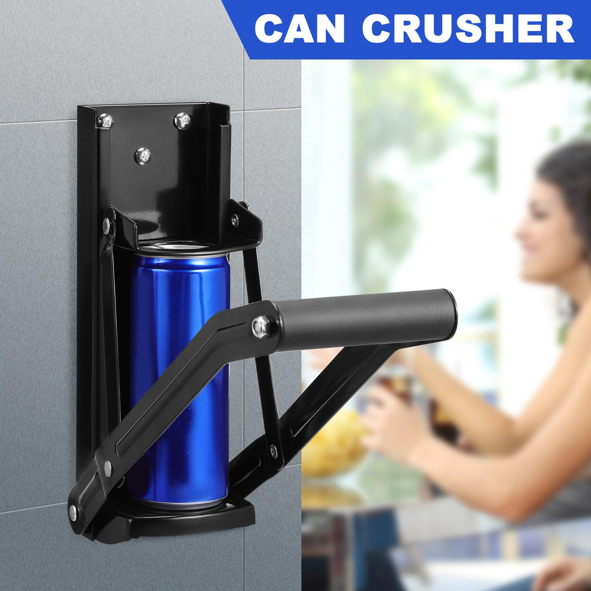 Wall Mounted Stainless Steel Can Crusher with Bottle Opener F795