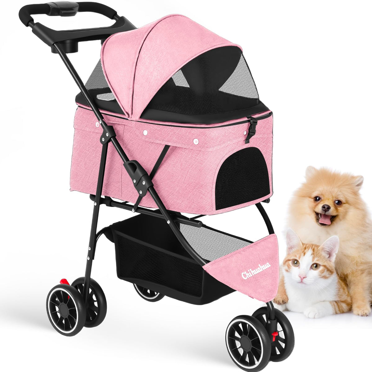 Pink 3 Wheels Pet Stroller F699865