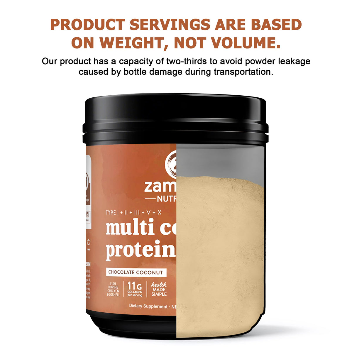 Multi Collagen Peptides Protein Powder, Chocolate, 1LB F248