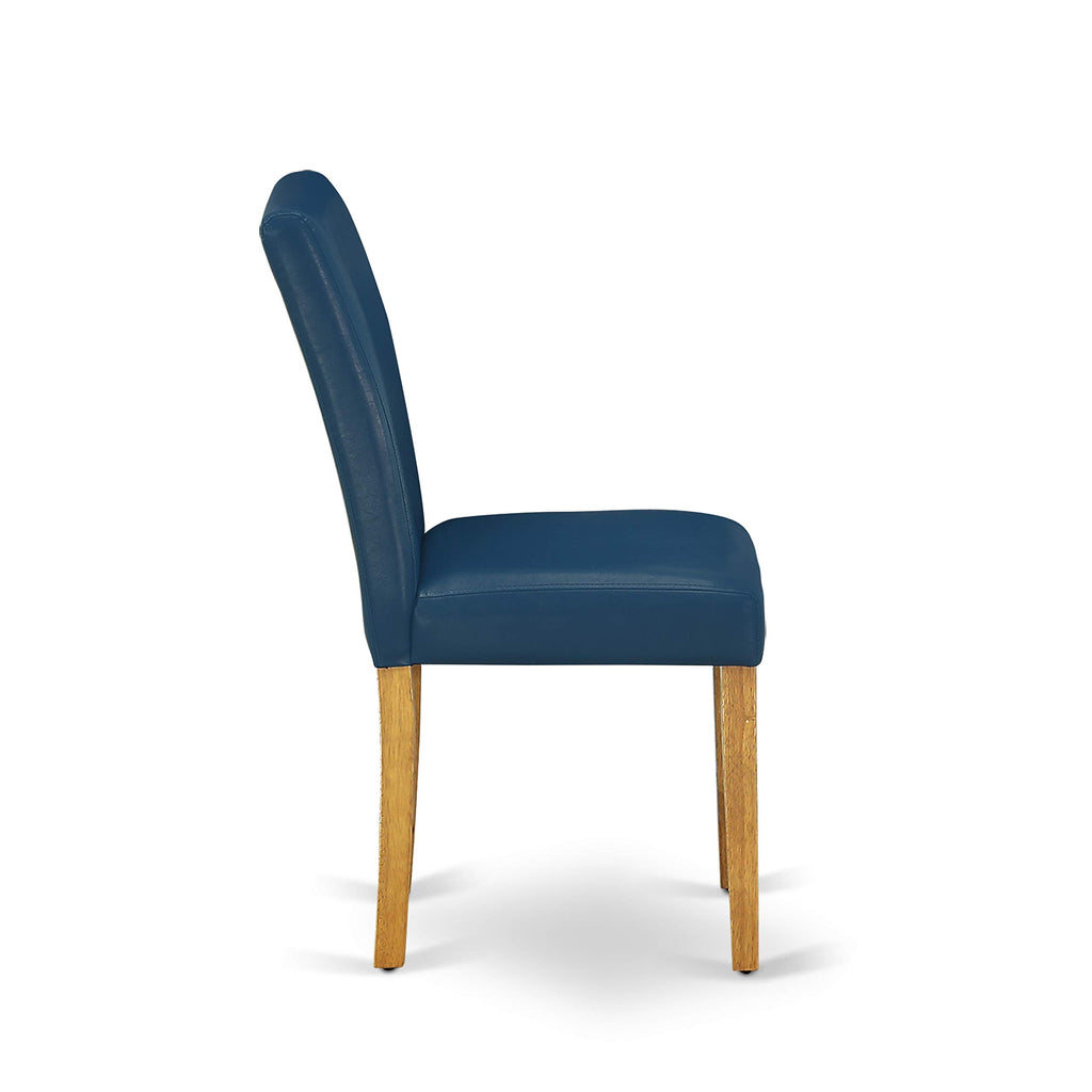 5 Piece Oak Dining Set with Dropleaf Table and 4 Blue Chairs X37311