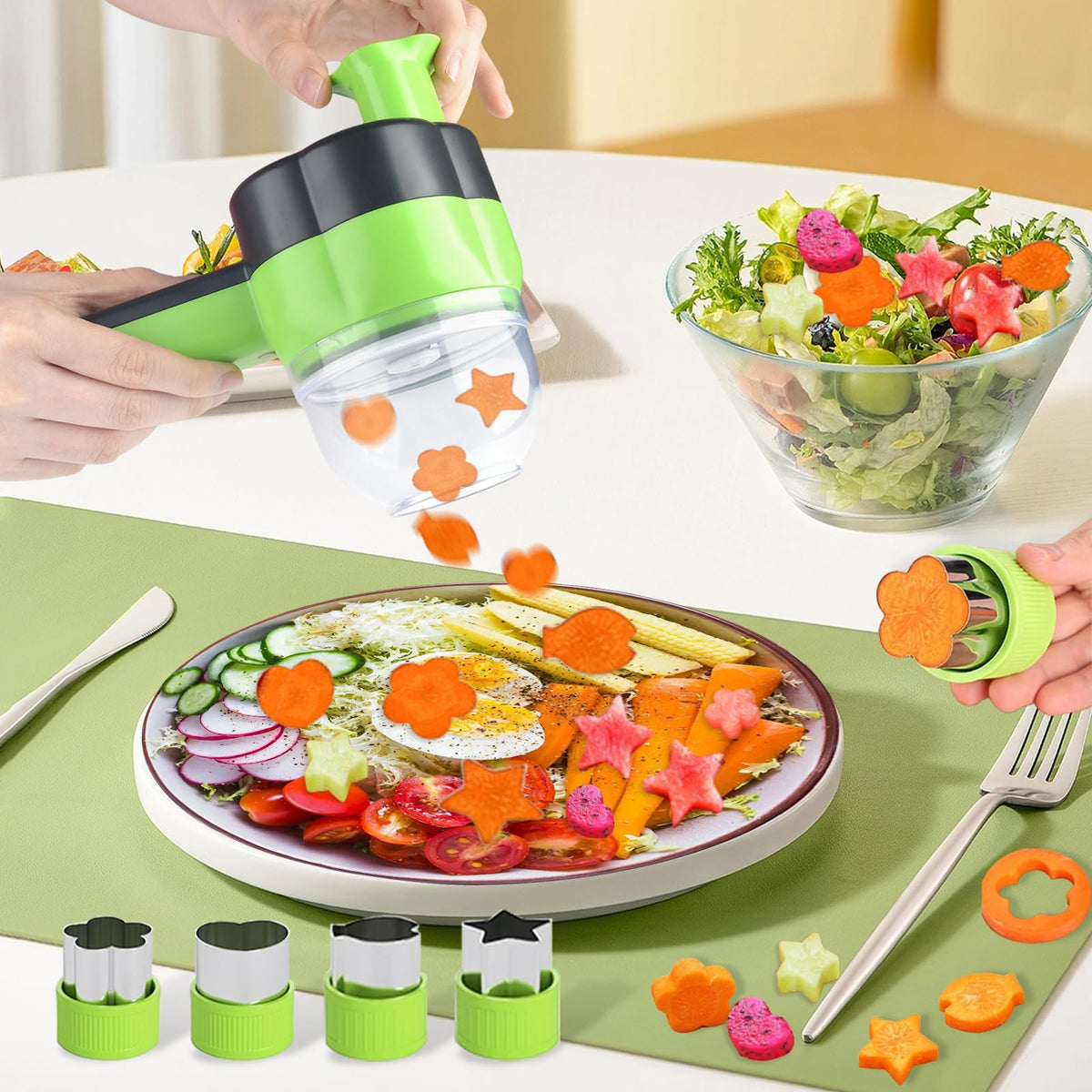Electric Vegetable Slicer Set 4 in 1 Portable Rechargeable Wireless Food Processor O5620