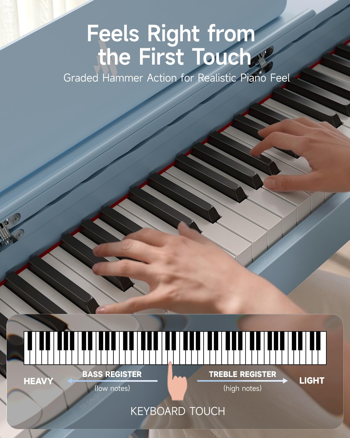 88 Key Weighted Digital Piano with Graded Hammer Action K859