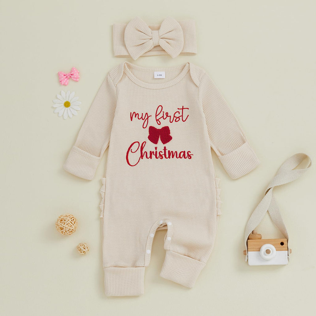 Baby Girl Long Sleeve Jumpsuit with Headband N175