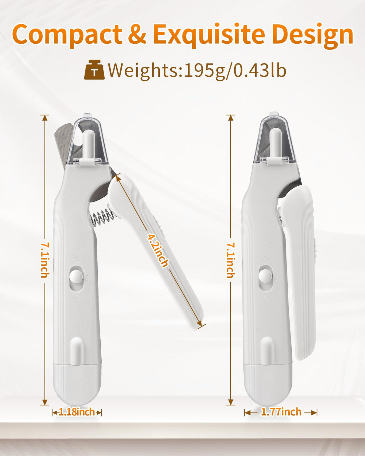 2-in-1 Dog & Cat Nail Clippers & Grinder with LED Light A47392