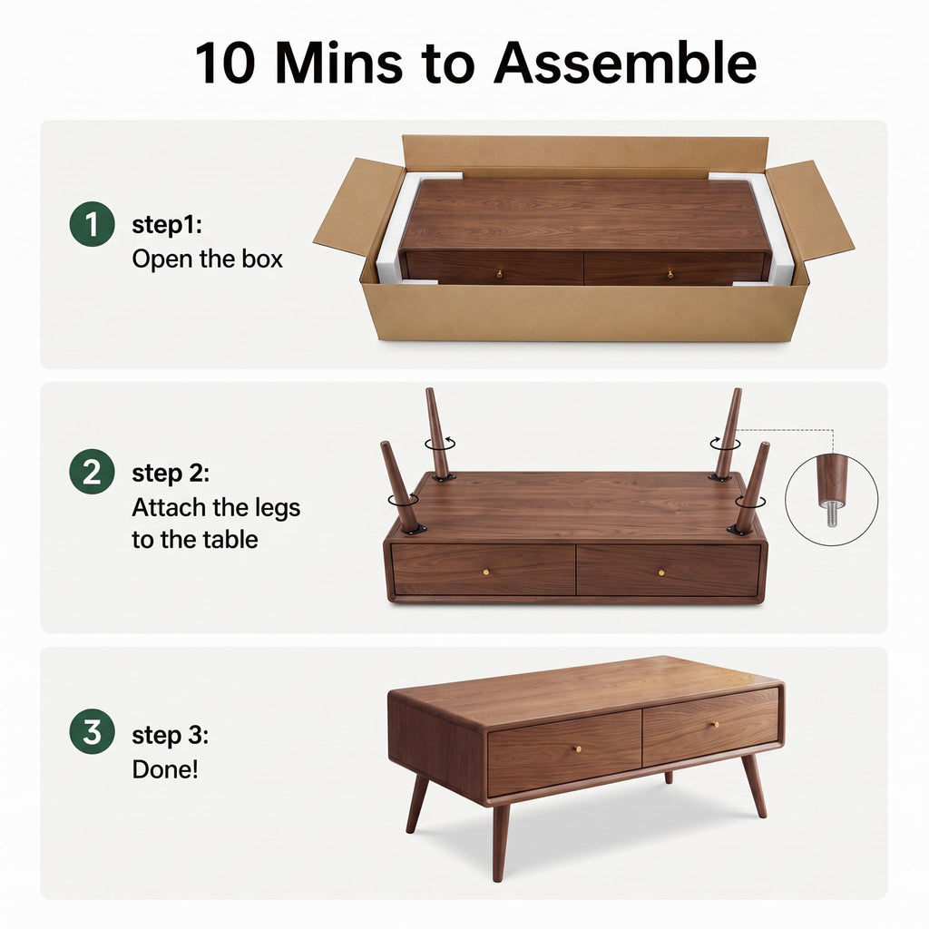 Oak Wood Coffee Table with Storage R149138