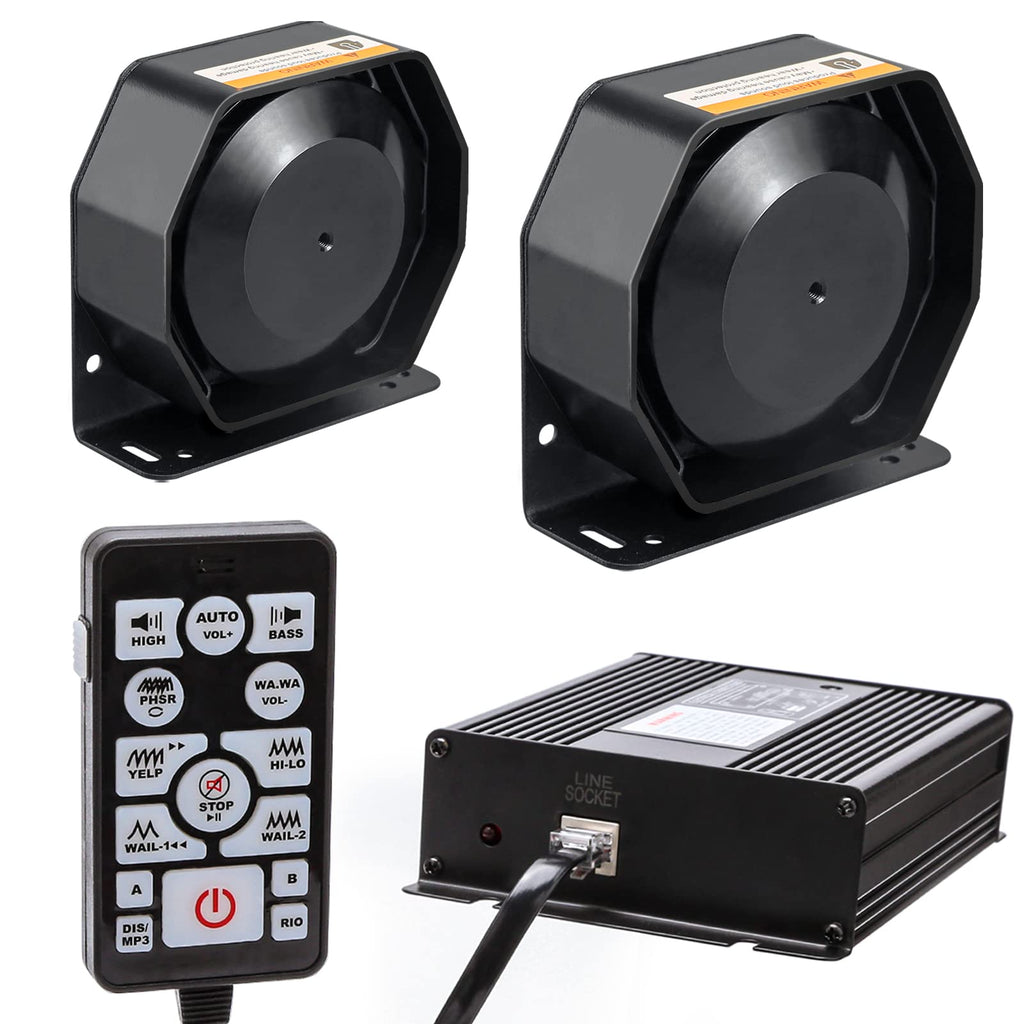 12V 400W 37 Tones Warning Emergency Siren PA System L8708