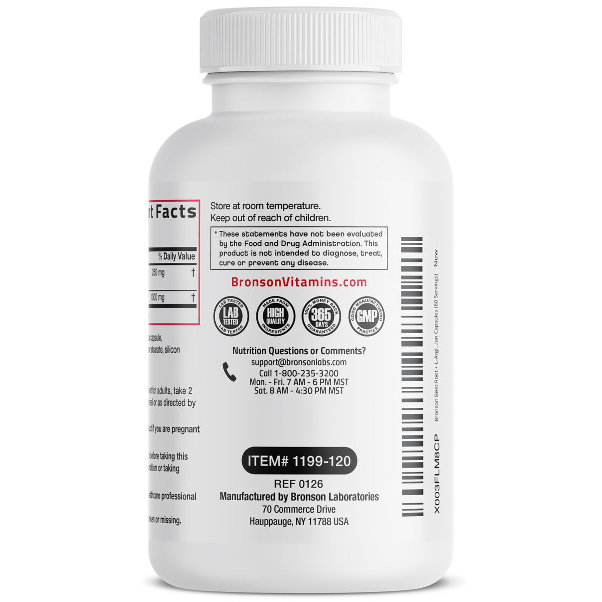 Beet Root L-Arginine 120 Capsules W48310
