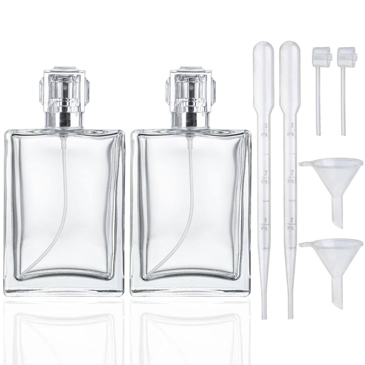 2 Pack 100ml Refillable Glass Spray Bottles Z6603