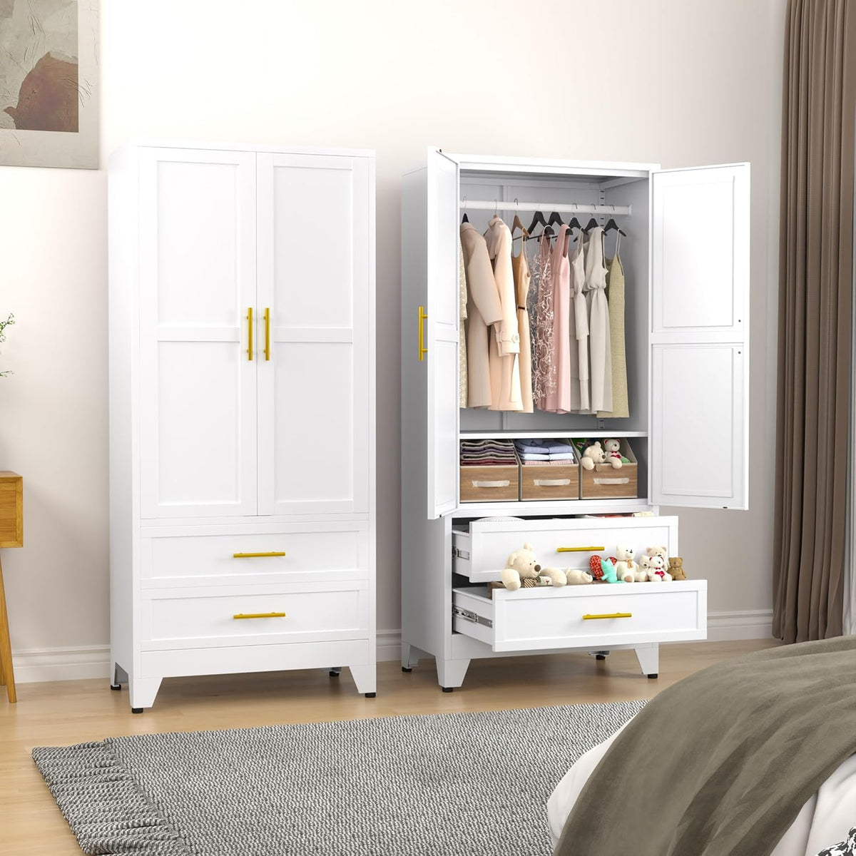 Metal Armoire Wardrobe Closet M304818