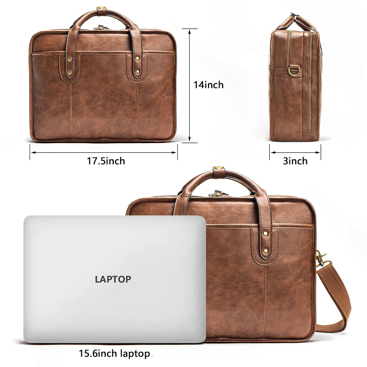 Leather 15.6 Inch Laptop Messenger Bag L5034