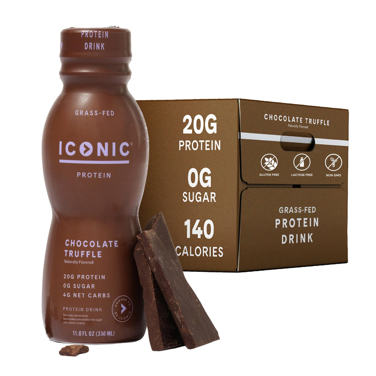 Chocolate Truffle Sugar Free Low Carb Protein Drinks 12 Pack J23663