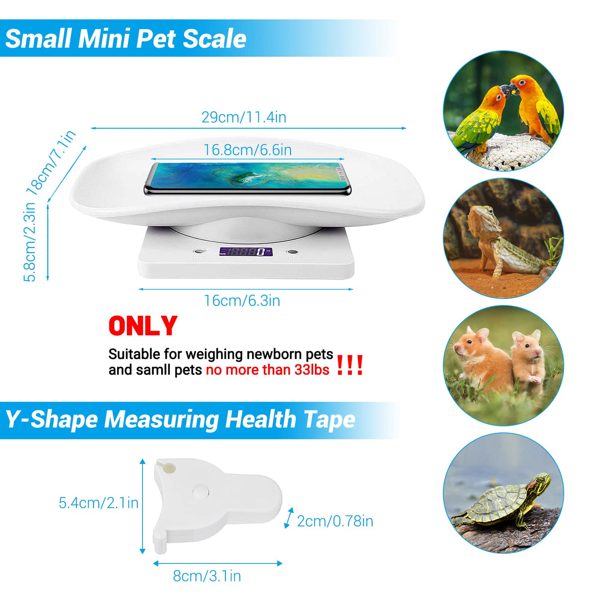 Pet Scale 33lb Capacity with Tape Measure Q871