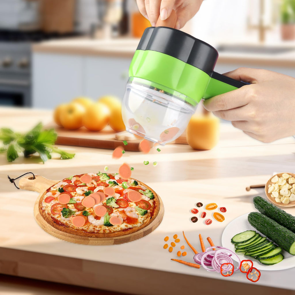 Electric Vegetable Slicer Set 4 in 1 Portable Rechargeable Wireless Food Processor O5620