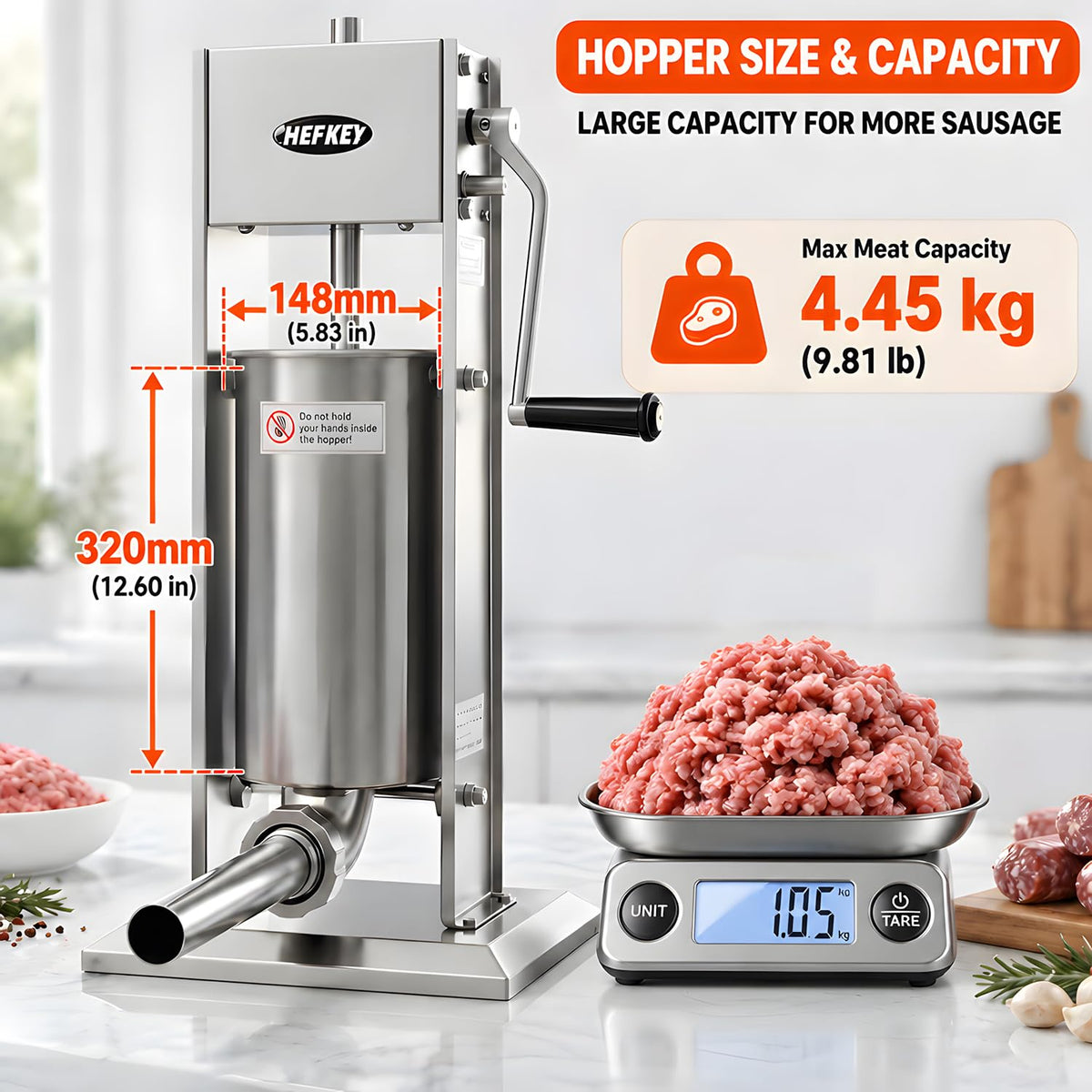 11LBS/5L Vertical Sausage Stuffer F604