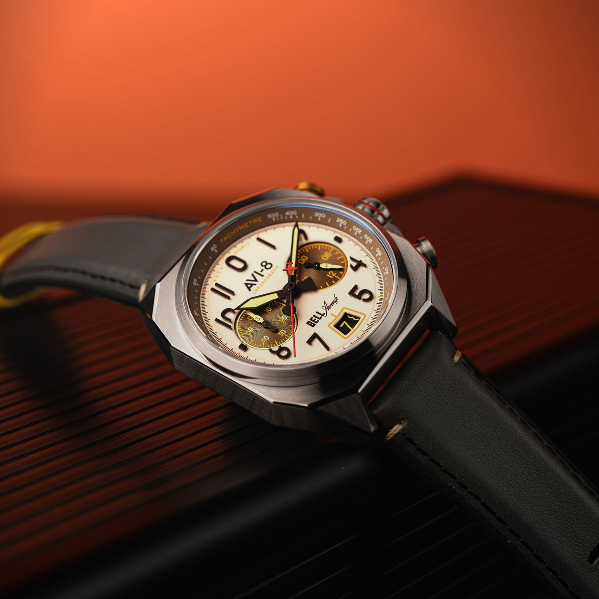 41mm Chronograph Watch with Leather Strap S10839