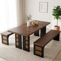 70.9" Wood Dining Table Set with 2 Benches K833