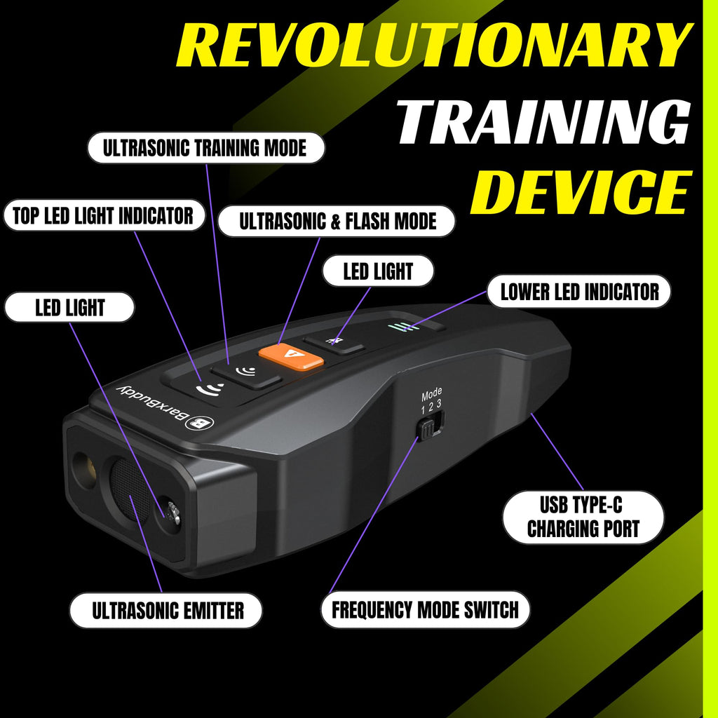 Long Range Ultrasonic Rechargeable Anti Bark Device for Dogs (Black) V539