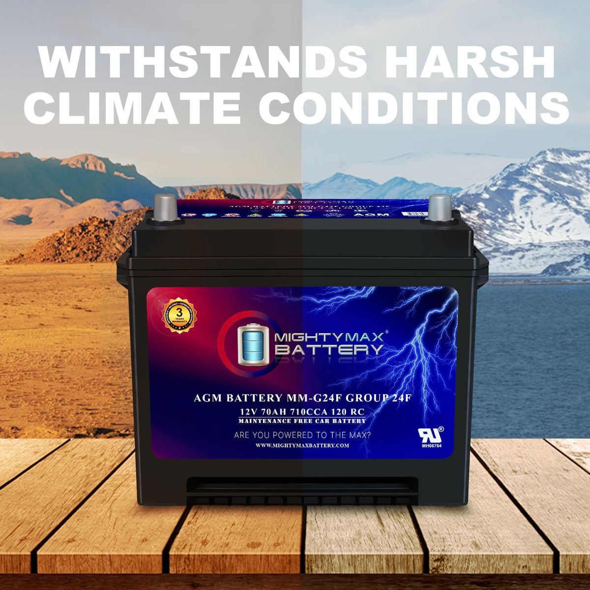 12V 70Ah AGM Replacement Battery R70752