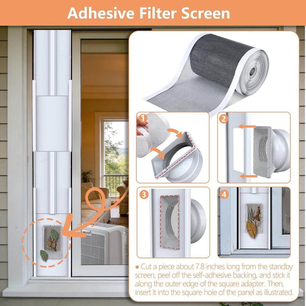 105" Sliding Door AC Vent Kit with Screen Net X58338