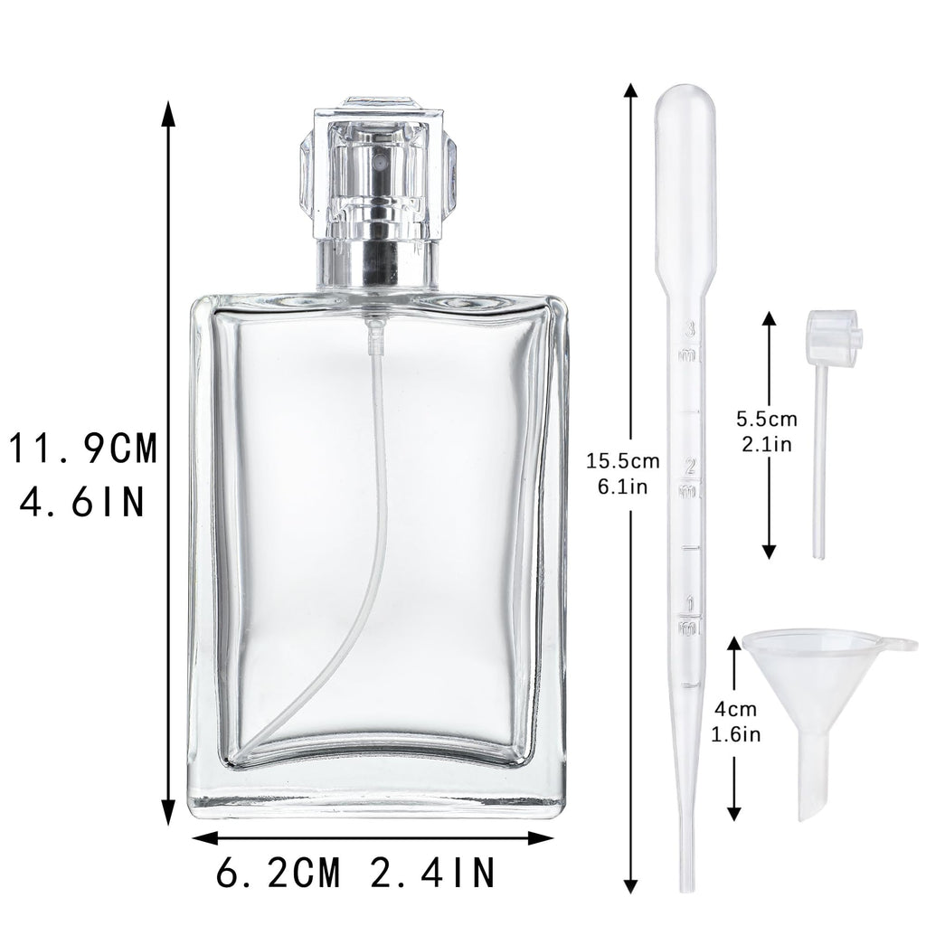 2 Pack 100ml Refillable Glass Spray Bottles Z6603